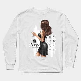 Scorpio Girl Black Dress Long Sleeve T-Shirt